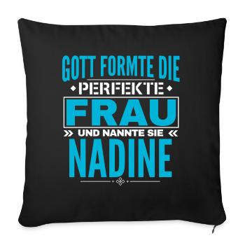 Nadine Nom Design - Housse de coussin décorative 45 x 45 cm - noir - Devant