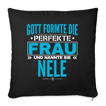 Nele Name Design - Sofakissenbezug 45 x 45 cm - Schwarz - Vorne