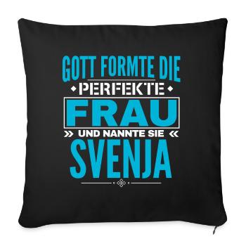 Svenja Name Design - Housse de coussin décorative 45 x 45 cm - noir - Devant