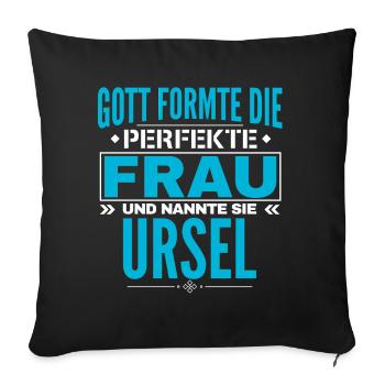 Conception du nom d’Ursel - Housse de coussin décorative 45 x 45 cm - noir - Devant