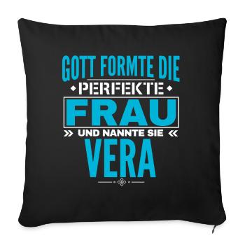 Conception du nom Vera - Housse de coussin décorative 45 x 45 cm - noir - Devant