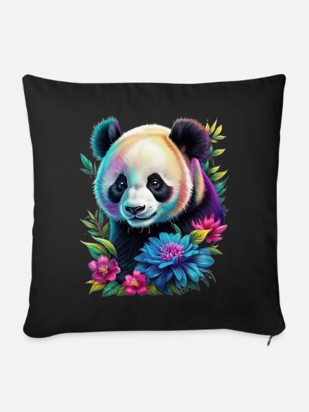 Panda - Sofakissenbezug 45 x 45 cm - Schwarz