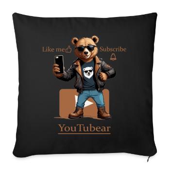 Funny YouTubear - Sofa pillowcase 17,3'' x 17,3'' (45 x 45 cm) - black - Front