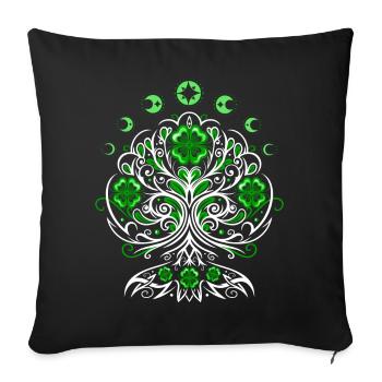 St Patrick's Day Tree of Life with Moon Phases - Sofa pillowcase 17,3'' x 17,3'' (45 x 45 cm) - black - Front