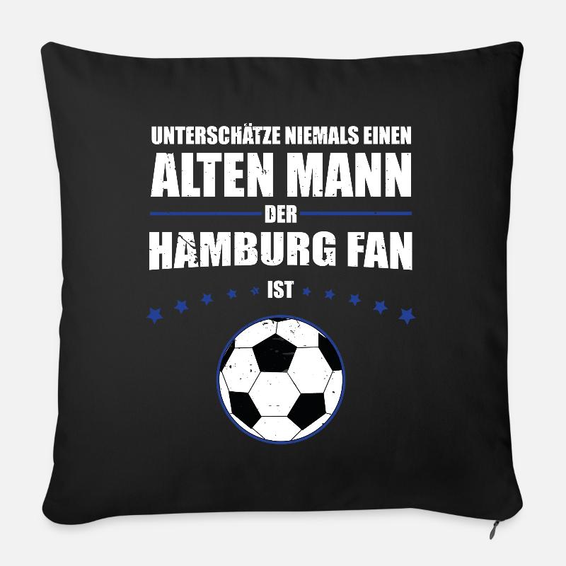 Alter Mann - Hamburg Fan | Retro Vintage Design - Sofakissenbezug 45 x 45 cm - Schwarz