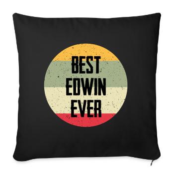 Best Edwin Ever - Sofakissenbezug 45 x 45 cm - Schwarz - Vorne