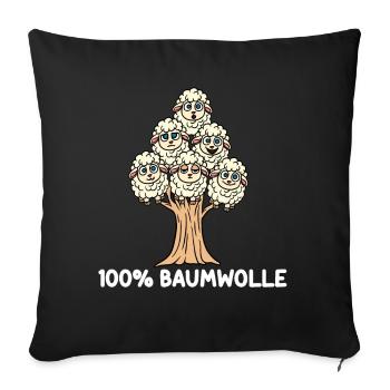 100% Baumwolle - Sofakissenbezug 45 x 45 cm - Schwarz - Vorne