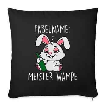 Fabelname Meister Wampe - Sofakissenbezug 45 x 45 cm - Schwarz - Vorne