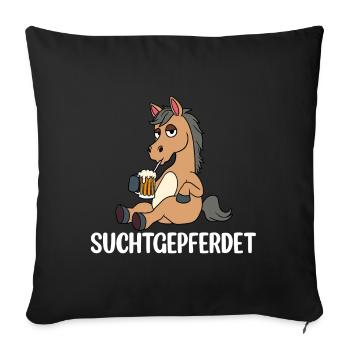 Addicted horses - Sofa pillowcase 17,3'' x 17,3'' (45 x 45 cm) - black - Front