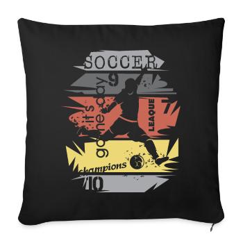 Soccer Germany Team Collage Ball Explosion - Sofa pillowcase 17,3'' x 17,3'' (45 x 45 cm) - black - Front