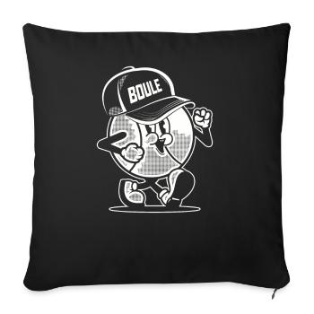 Petanque ball goes to the Boules Petanque Team Cap Boule - Sofa pillowcase 17,3'' x 17,3'' (45 x 45 cm) - black - Front