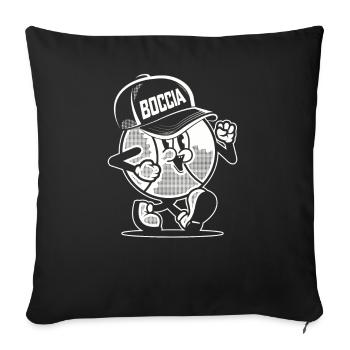 Bocce player clothing with bocce balls bocce - Sofa pillowcase 17,3'' x 17,3'' (45 x 45 cm) - black - Front