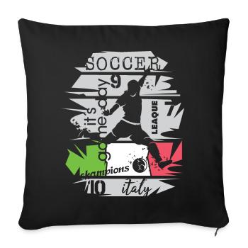 Soccer Italy Goal Shot Team Illustration Icon - Sofa pillowcase 17,3'' x 17,3'' (45 x 45 cm) - black - Front