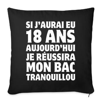 Bachelor's degree, baccalaureate, diploma, bachelor's degree - Sofa pillowcase 17,3'' x 17,3'' (45 x 45 cm) - black - Front
