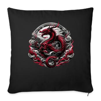 Dragon's Mythical Majesty - Sofa pillowcase 17,3'' x 17,3'' (45 x 45 cm) - black - Front