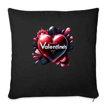 Love's Vibrant Pulse - Sofa pillowcase 17,3'' x 17,3'' (45 x 45 cm) - black - Front