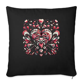 Heart Fusion Elegance - Sofa pillowcase 17,3'' x 17,3'' (45 x 45 cm) - black - Front