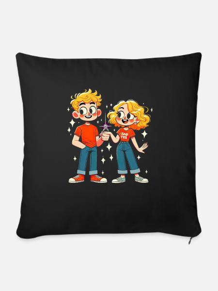 Modernes Liebesfunkeln - Sofakissenbezug 45 x 45 cm - Schwarz