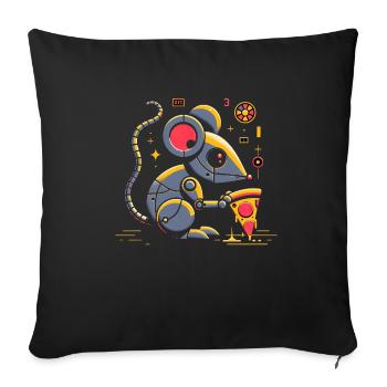 Cybernetic Pizza Enjoyment - Sofa pillowcase 17,3'' x 17,3'' (45 x 45 cm) - black - Front