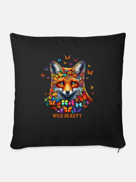 Fuchs & Flatter-Charme - Sofakissenbezug 45 x 45 cm - Schwarz