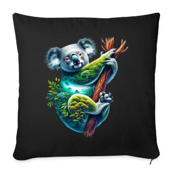 Koala - Sofakissenbezug 45 x 45 cm - Schwarz - Vorne