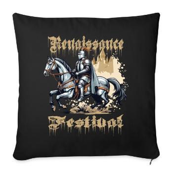 Fête médiévale - Housse de coussin décorative 45 x 45 cm - noir - Devant