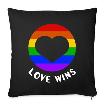 Love wins - Sofa pillowcase 17,3'' x 17,3'' (45 x 45 cm) - black - Front