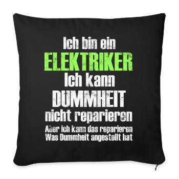 Elektriker - Sofakissenbezug 45 x 45 cm - Schwarz - Vorne