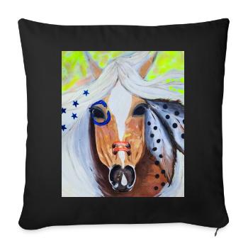 Free Spirit - Wildpferd - Sofakissenbezug 45 x 45 cm - Schwarz - Vorne