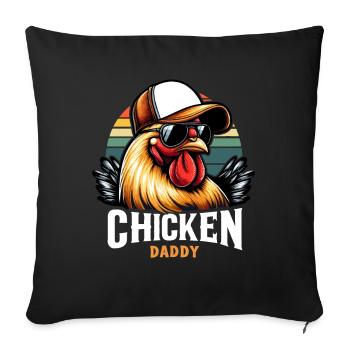 Chicken Daddy For Dad Men Farmer Chicken Love - Sofa pillowcase 17,3'' x 17,3'' (45 x 45 cm) - black - Front