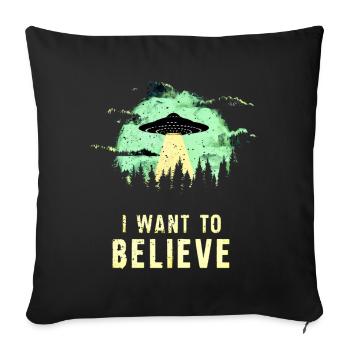 Des toons #lovely OVNI - Housse de coussin décorative 45 x 45 cm - noir - Devant