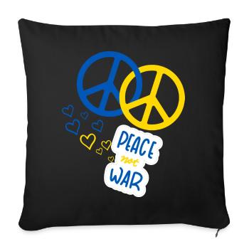 La paix pas la guerre (Jaune et Bleu) - Housse de coussin décorative 45 x 45 cm - noir - Devant