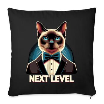Siam Katze Siamkatze Next Level Anzug Geschenk - Sofakissenbezug 45 x 45 cm - Schwarz - Vorne