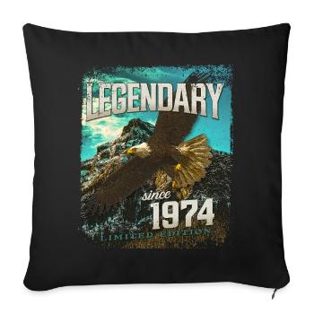 Legendary since 1974 - Sofa pillowcase 17,3'' x 17,3'' (45 x 45 cm) - black - Front