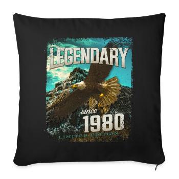 Legendary since 1980 - Sofa pillowcase 17,3'' x 17,3'' (45 x 45 cm) - black - Front