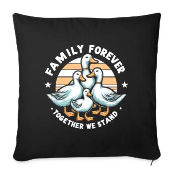 Family Forever Ducks - Together We Stand - Sofa pillowcase 17,3'' x 17,3'' (45 x 45 cm) - black - Front