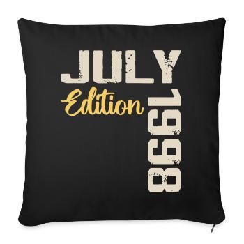 Juillet 1998 Chemise D’anniversaire Juillet 1998 - Housse de coussin décorative 45 x 45 cm - noir - Devant