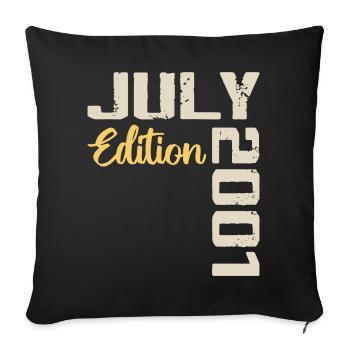 Juillet 2001 Chemise D’anniversaire Juillet 2001 - Housse de coussin décorative 45 x 45 cm - noir - Devant