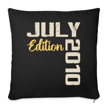 Juillet 2010 Chemise D’anniversaire Juillet 2010 - Housse de coussin décorative 45 x 45 cm - noir - Devant