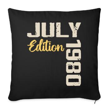 Juillet 1980 Chemise D’anniversaire Juillet 1980 - Housse de coussin décorative 45 x 45 cm - noir - Devant