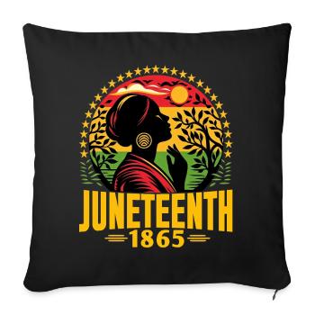 Celebrating Juneteenth: June-19-1865, Freedom - Sofa pillowcase 17,3'' x 17,3'' (45 x 45 cm) - black - Front