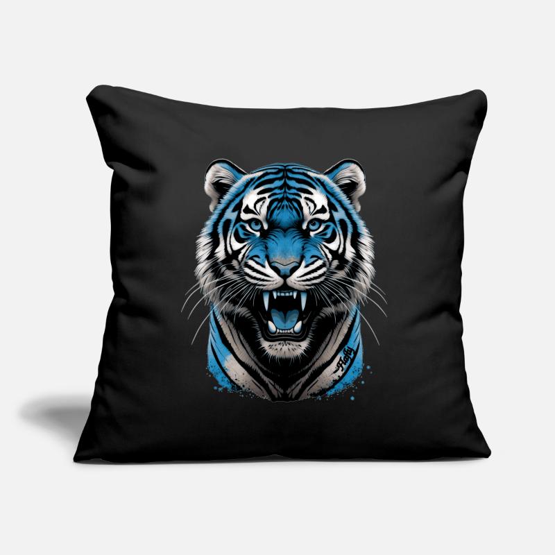Tigre Bleu 💙 Housse de coussin décorative 45 x 45 cm