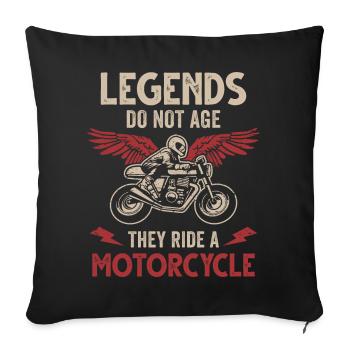 Moto Légende Anniversaire Motard Motard - Housse de coussin décorative 45 x 45 cm - noir - Devant
