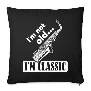 Saxophone Musique classique Dictons Symbole Drôle - Housse de coussin décorative 45 x 45 cm - noir - Devant