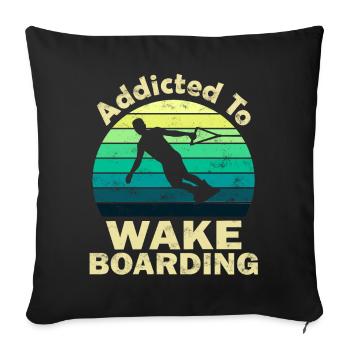 Wakeboard - Housse de coussin décorative 45 x 45 cm - noir - Devant