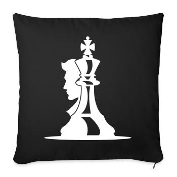 Chess Player Drawing - Sofa pillowcase 17,3'' x 17,3'' (45 x 45 cm) - black - Front