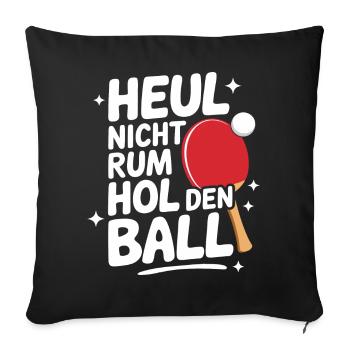 Tennis de table Joueur de tennis de table - Housse de coussin décorative 45 x 45 cm - noir - Devant