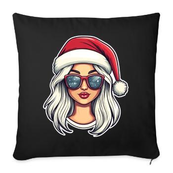 Winter Glam Santa Sunglasses Art - Sofa pillowcase 17,3'' x 17,3'' (45 x 45 cm) - black - Front