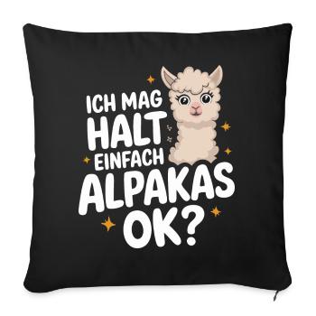 Alpaca llama alpacas animal - Sofa pillowcase 17,3'' x 17,3'' (45 x 45 cm) - black - Front