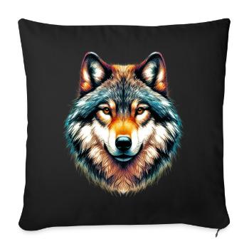 Wolf - Sofa pillowcase 17,3'' x 17,3'' (45 x 45 cm) - black - Front